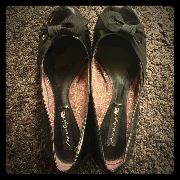 American Eagle By Payless Shoes - American Eagle Black Bow Kitten Heels